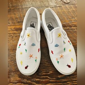 NWT VANS Slip-on Canvas Shoes - Garden Party Size 8 Women